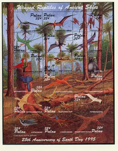 Palau Inseln Klb. 888-905 gestempelt Dinosaurier #IY139