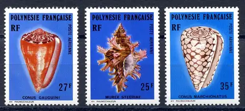 franz. Polynesien 228-230 postfrisch Muscheln #IS734
