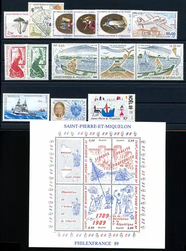 St. Pierre und Miquelon Jahrgang 1989 ohne Block 2 postfrisch #IM488