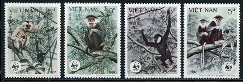 Vietnam 1827-1830 postfrisch Affen, Gibbon #IS739