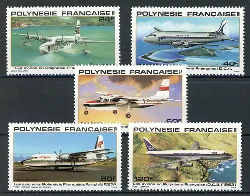 franz. Polynesien 296-300 postfrisch Flugzeug #GI286