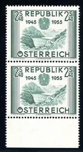 Österreich 1016 postfrisch senkrechtes Paar Unterrand #IS750