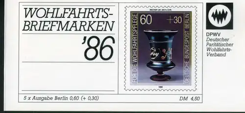 Bund DPWV Markenheftchen 1986 mit 766 postfrisch #IT648
