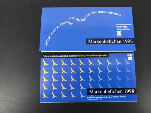Deutschland Diakonie MH 1998 mit 2015+2018 postfrisch Vögel #IY145