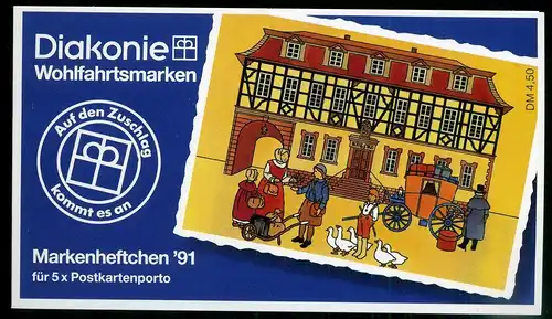 Bund Diakonie Markenheft 1991 mit 1564 Berlin Ersttagssonderstempel #IT635