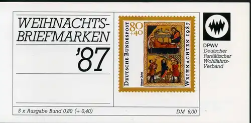 Bund DPWV Markenheftchen 1987 mit 1346 Bonn Ersttagssonderstempel #IS655