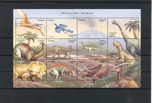 Liberia Kleinbogen 2571 -2582 postfrisch Dinosaurier #IN171