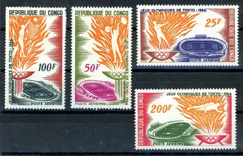 Kongo Brazzaville 52-55 postfrisch Olympia 1964 Tokio #IS824