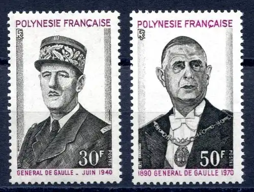 franz. Polynesien 143-144 postfrisch de Gaulle #IS725