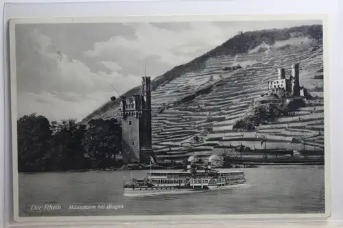 AK Der Rhein Mäuseturm bei Bingen 1938 #PI277