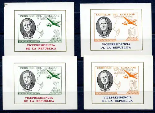 Ecuador Block 9, 11, 13, 15 postfrisch #IS757