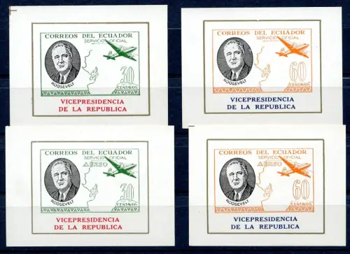 Ecuador Block 9, 11, 13, 15 postfrisch #IS757