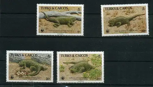 Turks und Caicos 777-80 postfrisch Leguan WWF #IS814