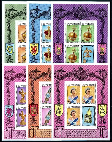 Malediven KB 765-70 postfrisch Königshaus Großbritannien #IS821