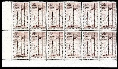 Berlin 157 postfrisch 12er Bogenteil #IS747