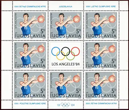 Jugoslawien 2048-2051 postfrisch Kleinbogen Olympiade 1984 #IS765