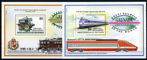 Grenada/ Grenadinen Block 233-234 postfrisch Eisenbahn #IV410