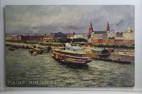 AK Mainz Rheinqual - Künstlerkarte #PI206