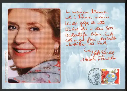 SOS Kinderdorf Autogrammblatt Jutta Speidel #BW8049