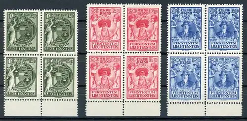 Liechtenstein 4er Blöcke Unterrand 116-118 postfrisch #GJ380
