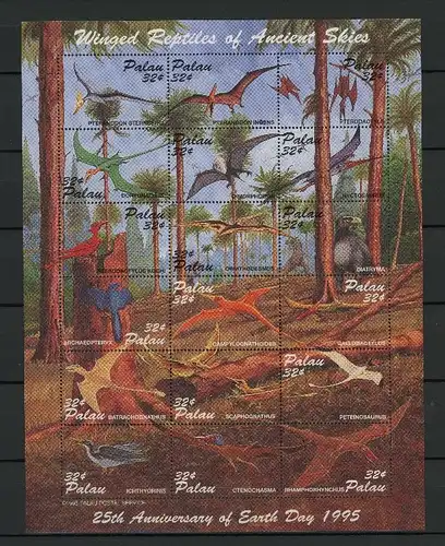 Palau Klb. 888-905 postfrisch Dinosaurier #IY275
