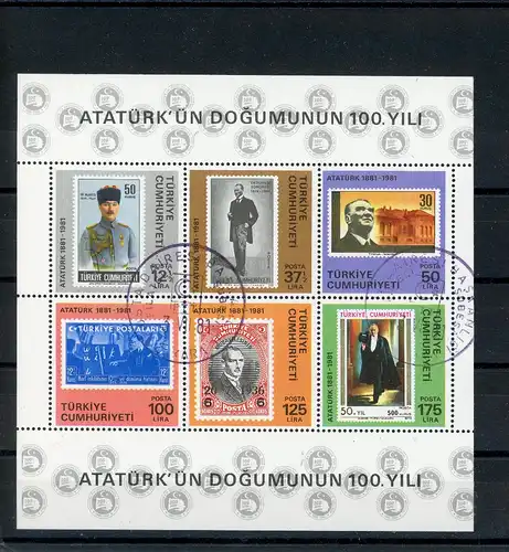 Türkei Block 19 gestempelt Atatürk #IN213