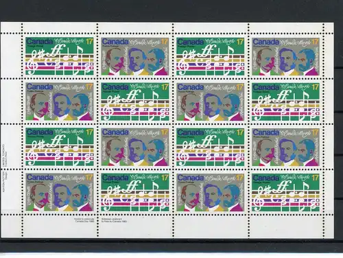 Kanada ZD Bogen 768-69 postfrisch Musiker #IM026