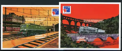 Grenada/ Grenadinen Block 444-445 postfrisch Eisenbahn #IV411
