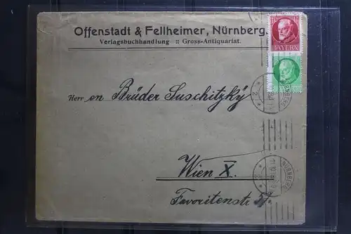 Altdeutschland Bayern auf Brief als Mischfrankatur Nürnberg nach Wien #BA517