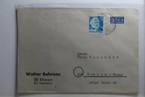 Fr. Zone Rheinland-Pfalz 34 auf Brief als Einzelfrankatur siehe Beschrei. #BA489
