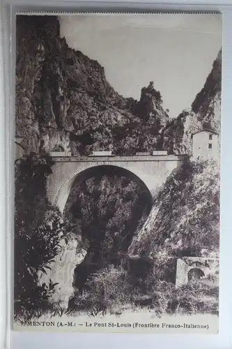 AK Menton Le Pont St-Louis (Frontiére Franco-Italienne) #PI310