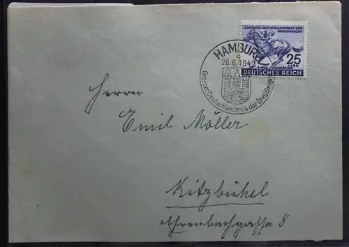 Deutsches Reich 814 auf Brief als Einzelfrankatur Sonderstempel #BA540