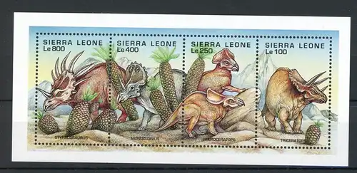 Sierra Leone Klb. 2253-2268, Block 261-262 postfrisch Dinosaurier #IS879