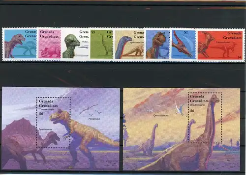 Grenada/ Grenadinen 1859-1866, Block 300-301 postfrisch Dinosaurier #IS900