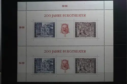 Österreich Block 3 mit 1507-1508 postfrisch als Blockausgabe #UN778