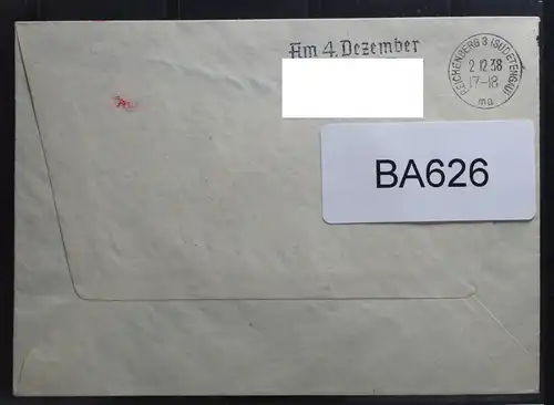 Dt. Reich 537 auf Brief als Einzelfrankatur Luftpost Graf Zeppelin #BA626