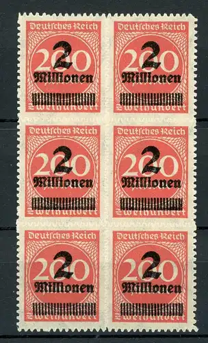 Deutsches Reich Infla 6er Block 309 Bb postfrisch gepr. Winkler #IS905