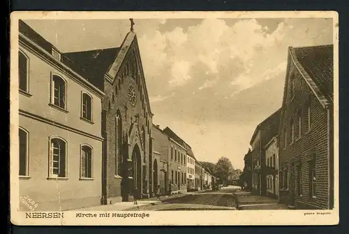 AK Neersen Kreis Viersen Hauptstrasse mit Kirche 1940 #IU513