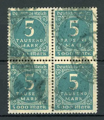 Deutsches Reich Infla 4er Block 274 gestempelt gepr. Infla, gefaltet #IS915