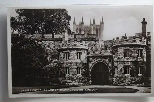 AK Lincoln Castle Entrance and Cathedral Towers 1947 #PI380