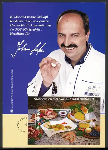 Schweiz SOS Kinderdorf Autogrammblatt Johann Lafer #BW8054