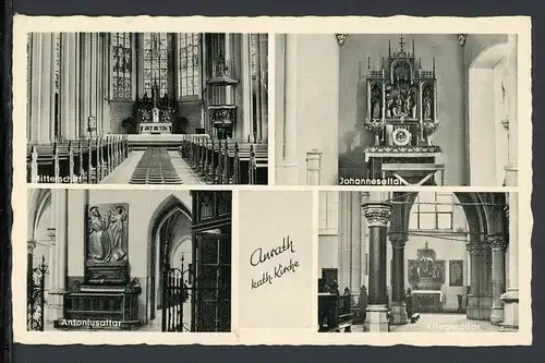 AK Anrath Kreis Viersen kath. Kirche Innenraum 1954 #IN498