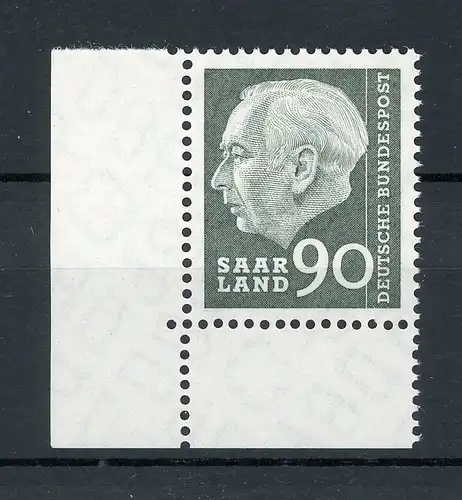 Saarland 397 postfrisch Eckrand unten links #IU534