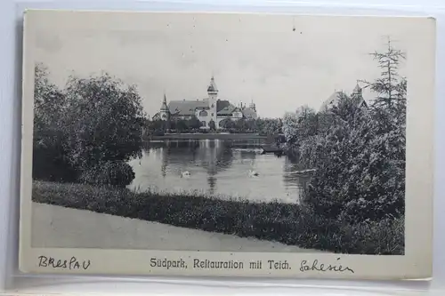AK Breslau Restauration mit Teich #PI458