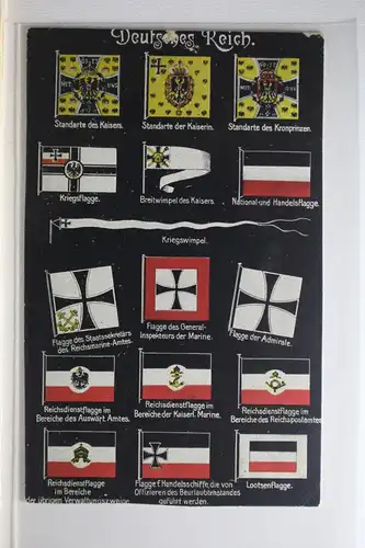 AK Deutschland Standarte des Kaisers, Kriegsflagge usw. #PI433