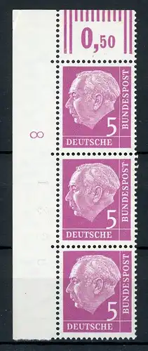 Bund 179 x W w DZ 8 ** Falz im Oberrand #IT852