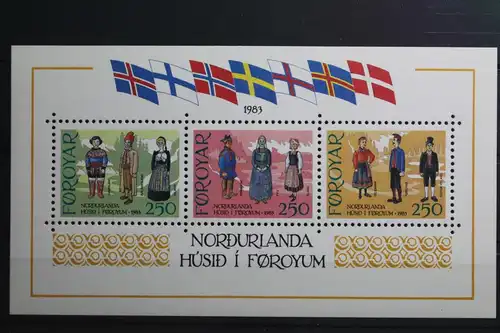 Färöer Inseln Block 1 mit 90-92 postfrisch #UP526