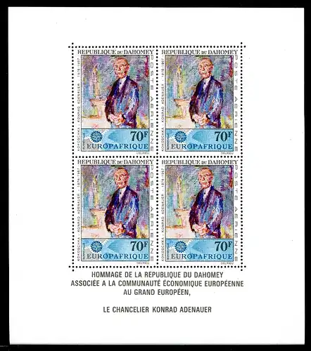 Dahomey Block 8 postfrisch Adenauer #IU657