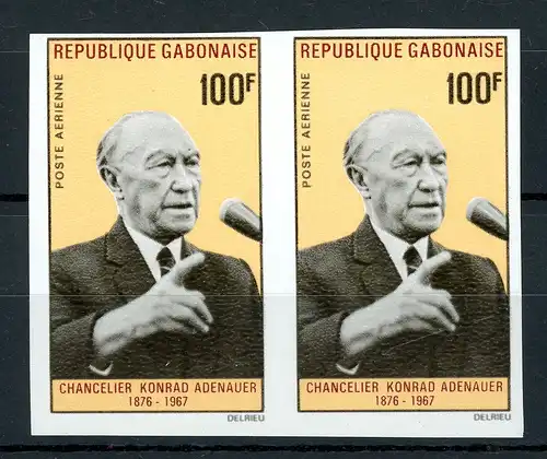 Gabun waag. Paar 296 B postfrisch Adenauer #IU660