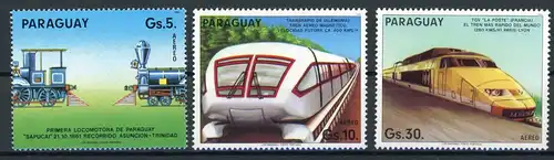 Paraguay 3870-3872 postfrisch Eisenbahn #IV424